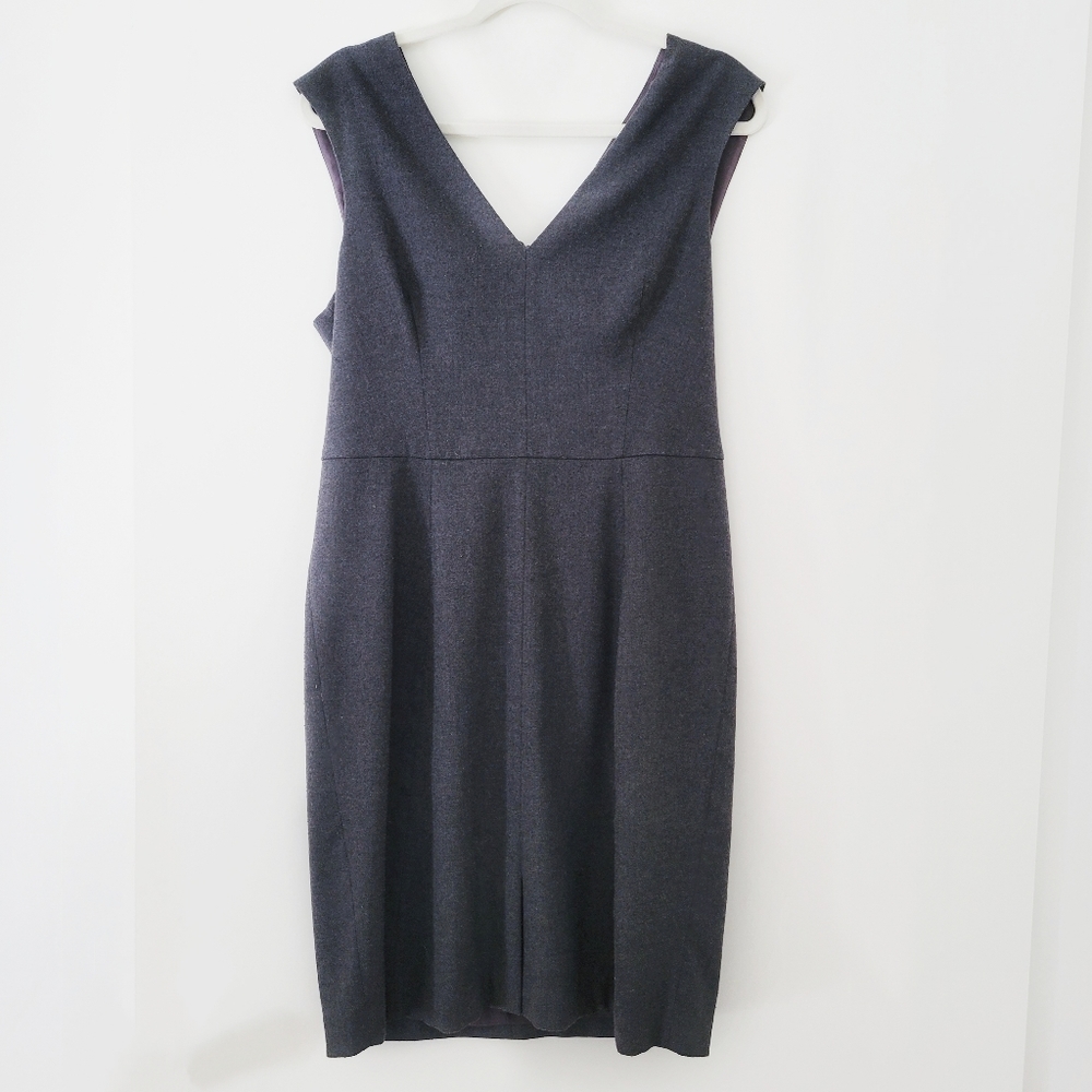 Banana Republic 💕 Work Dress V Neck Gray Business Casual 💎 Size 12